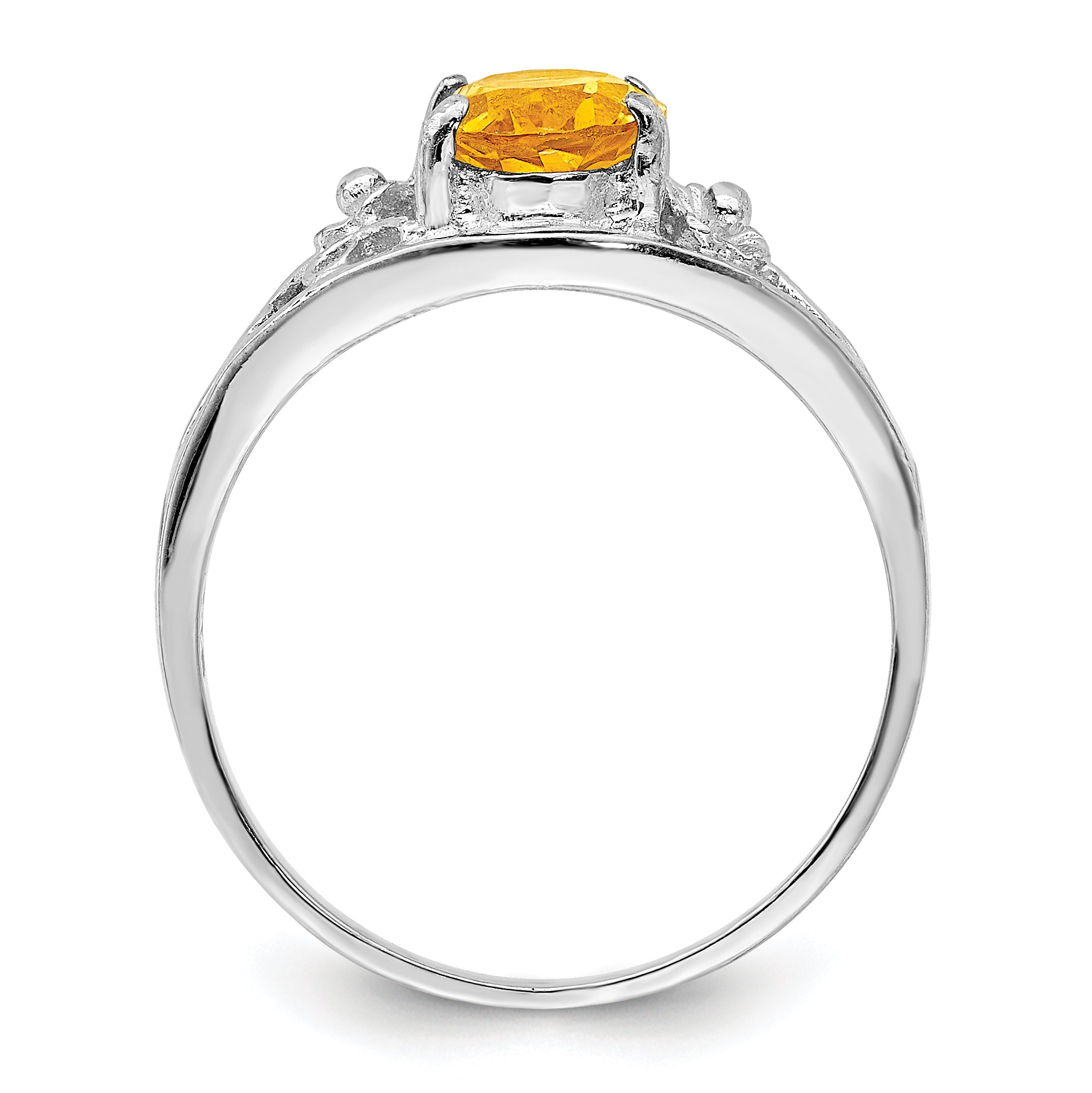 Sterling Silver Rhodium Citrine ring Secondary image