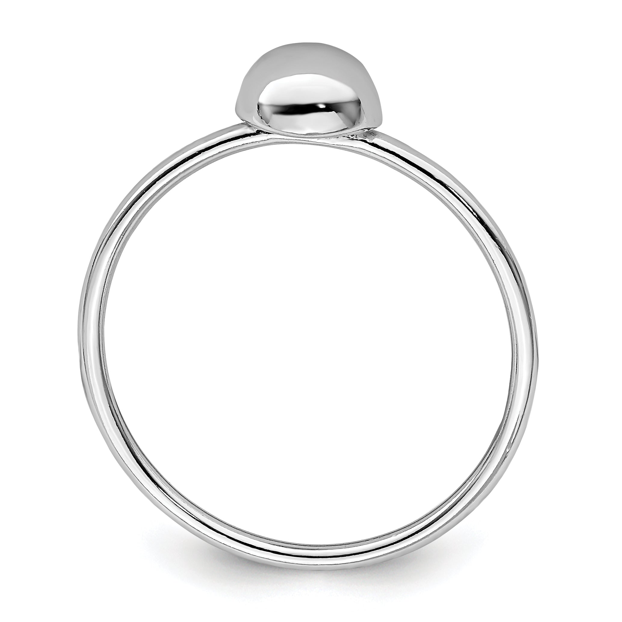 Sterling Silver Rhodium-plated Polished Bead Ring Secondary image