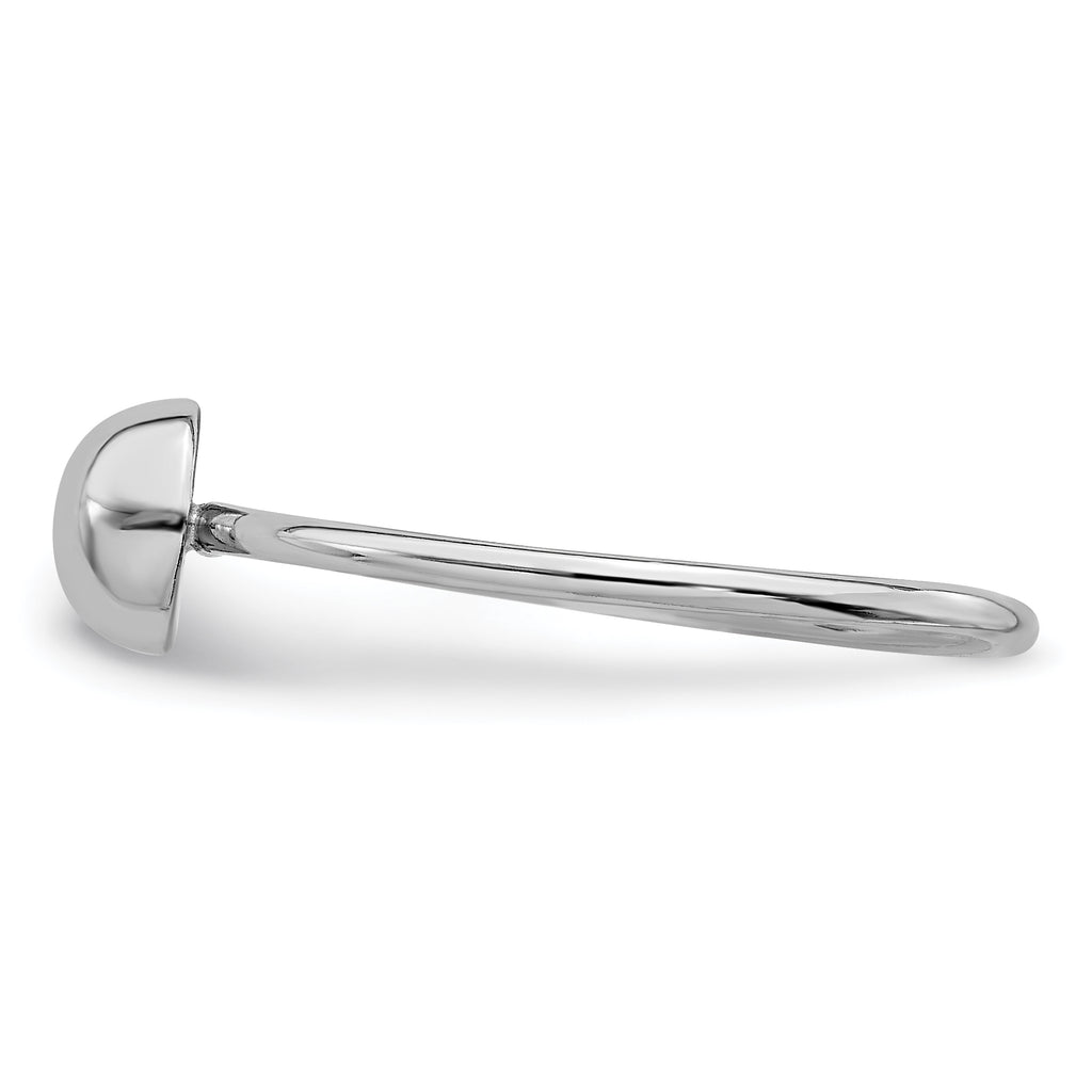 Sterling Silver Rhodium-plated Polished Bead Ring