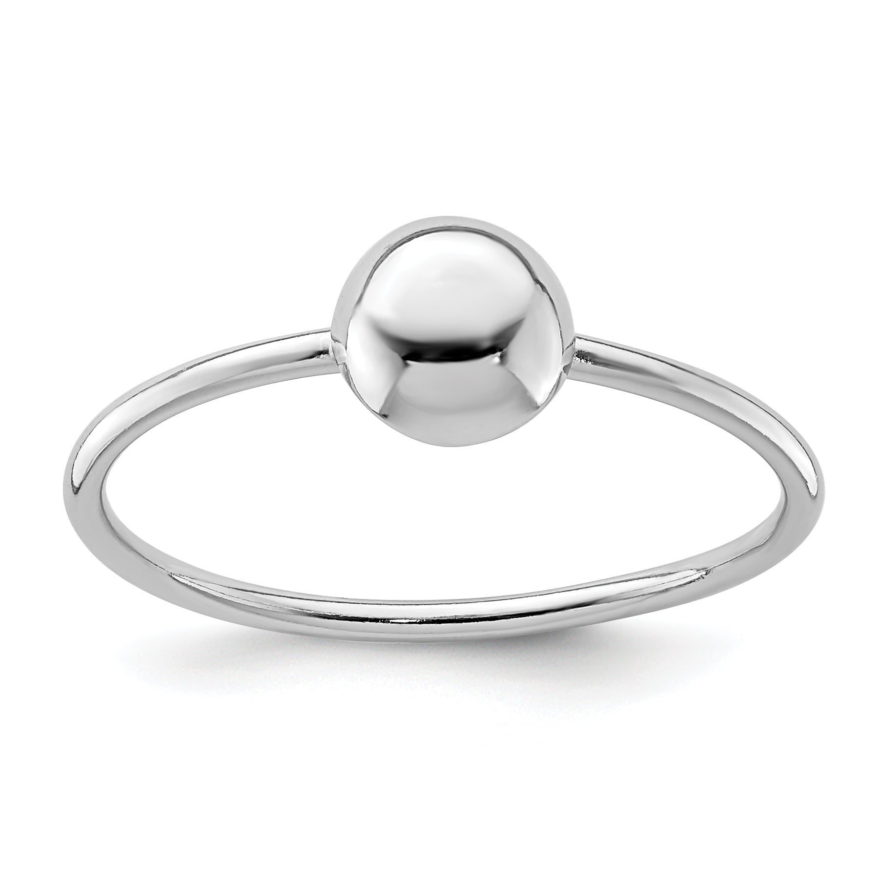 Sterling Silver Rhodium-plated Polished Bead Ring Main image