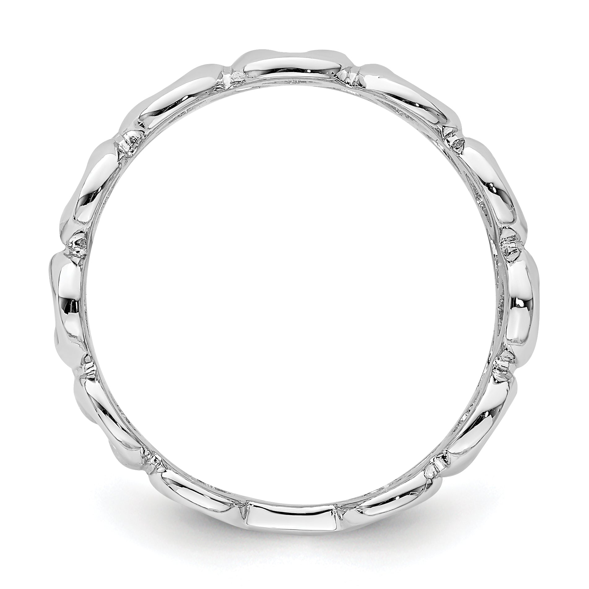 Sterling Silver Rhodium-plated Fancy Swirls Band Secondary image