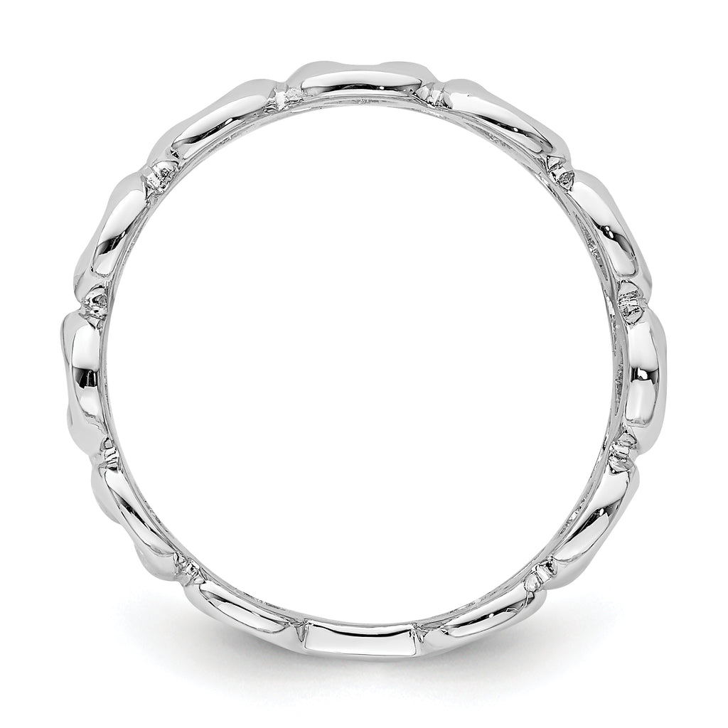 Sterling Silver Rhodium-plated Fancy Swirls Band