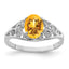 Sterling Silver Rhodium Citrine ring