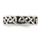 Sterling Silver Antiqued Celtic Knot Band