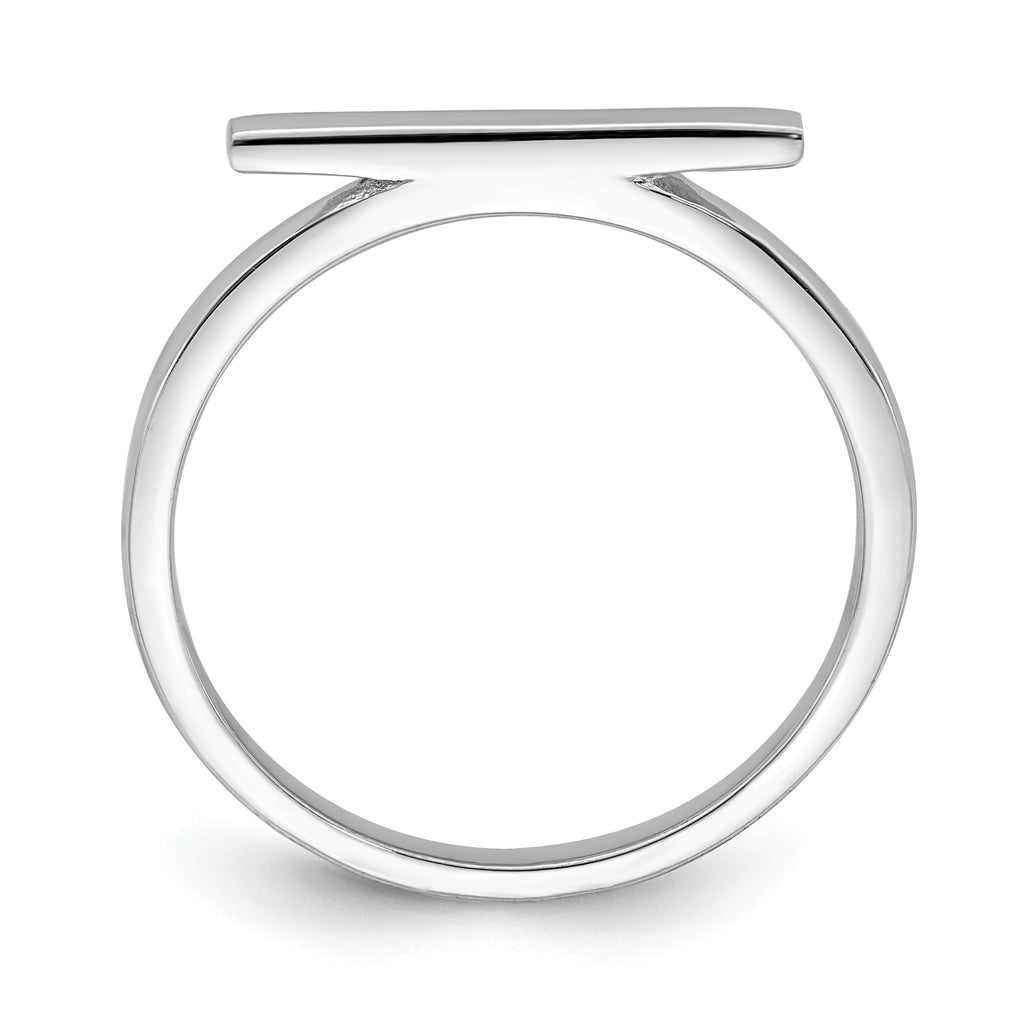 Sterling Silver Rhodium-Plated Polished Bar Ring
