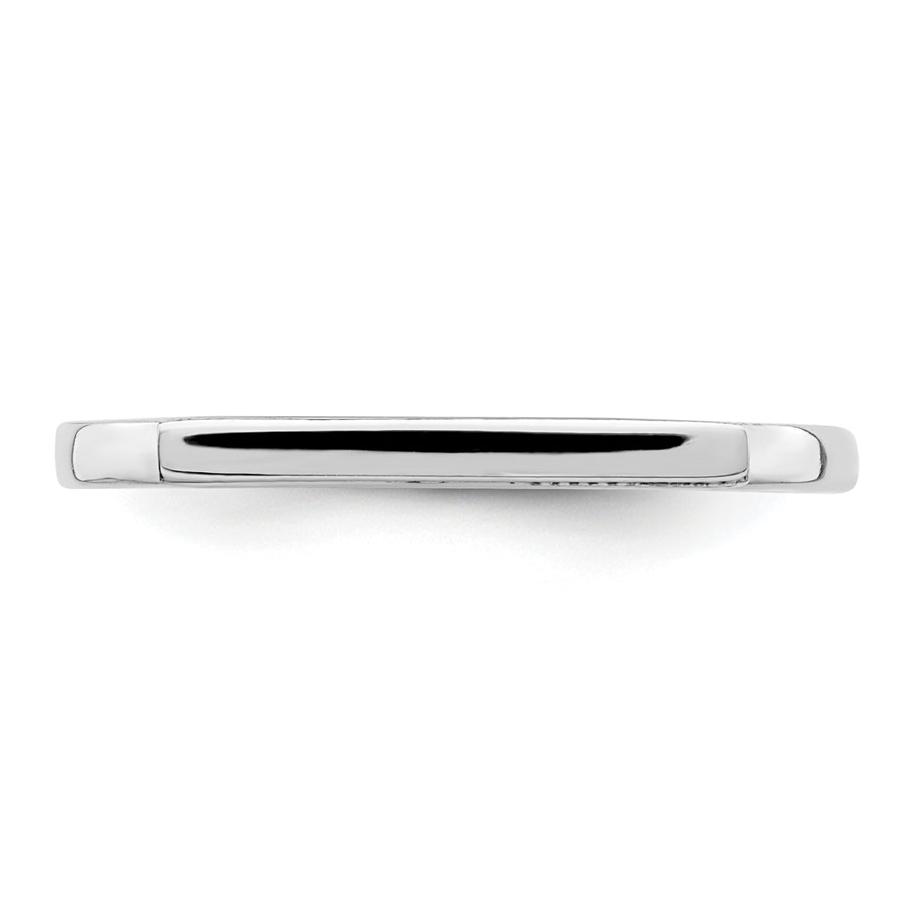 Sterling Silver Rhodium-Plated Polished Bar Ring