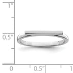 Sterling Silver Rhodium-Plated Polished Bar Ring