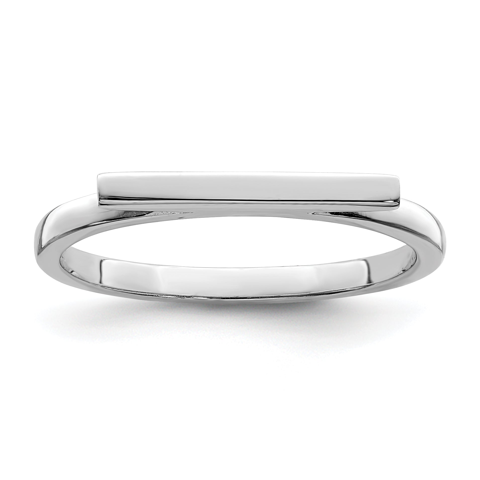Sterling Silver Rhodium-Plated Polished Bar Ring Main image