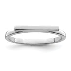 Sterling Silver Rhodium-Plated Polished Bar Ring