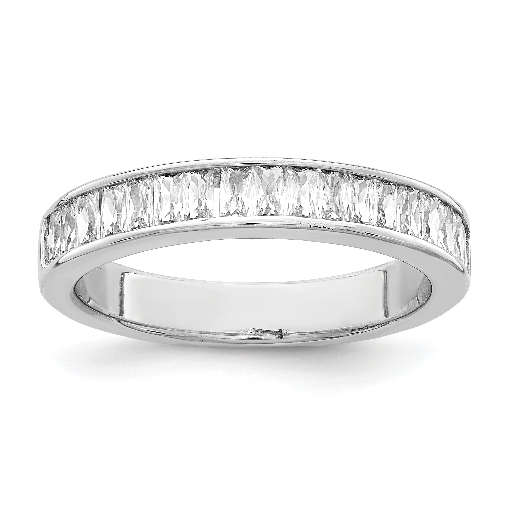 Sterling Silver Rhodium Plated CZ Ring Main image
