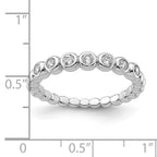 Sterling Silver Rhodium Plated CZ Ring