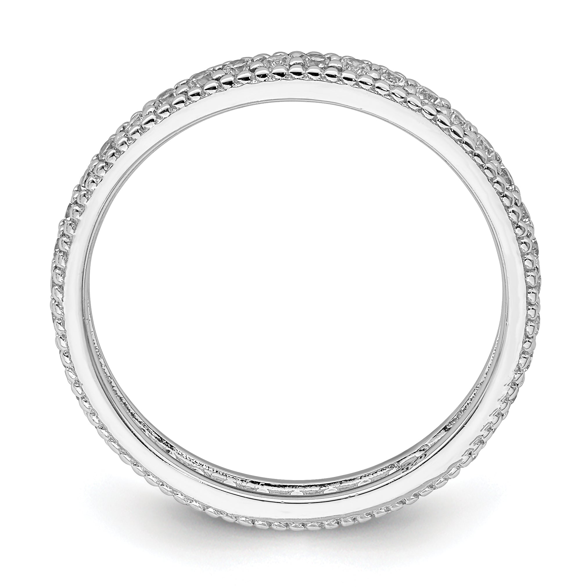 Sterling Silver Rhodium Plated CZ Ring Secondary image