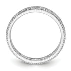 Sterling Silver Rhodium Plated CZ Ring