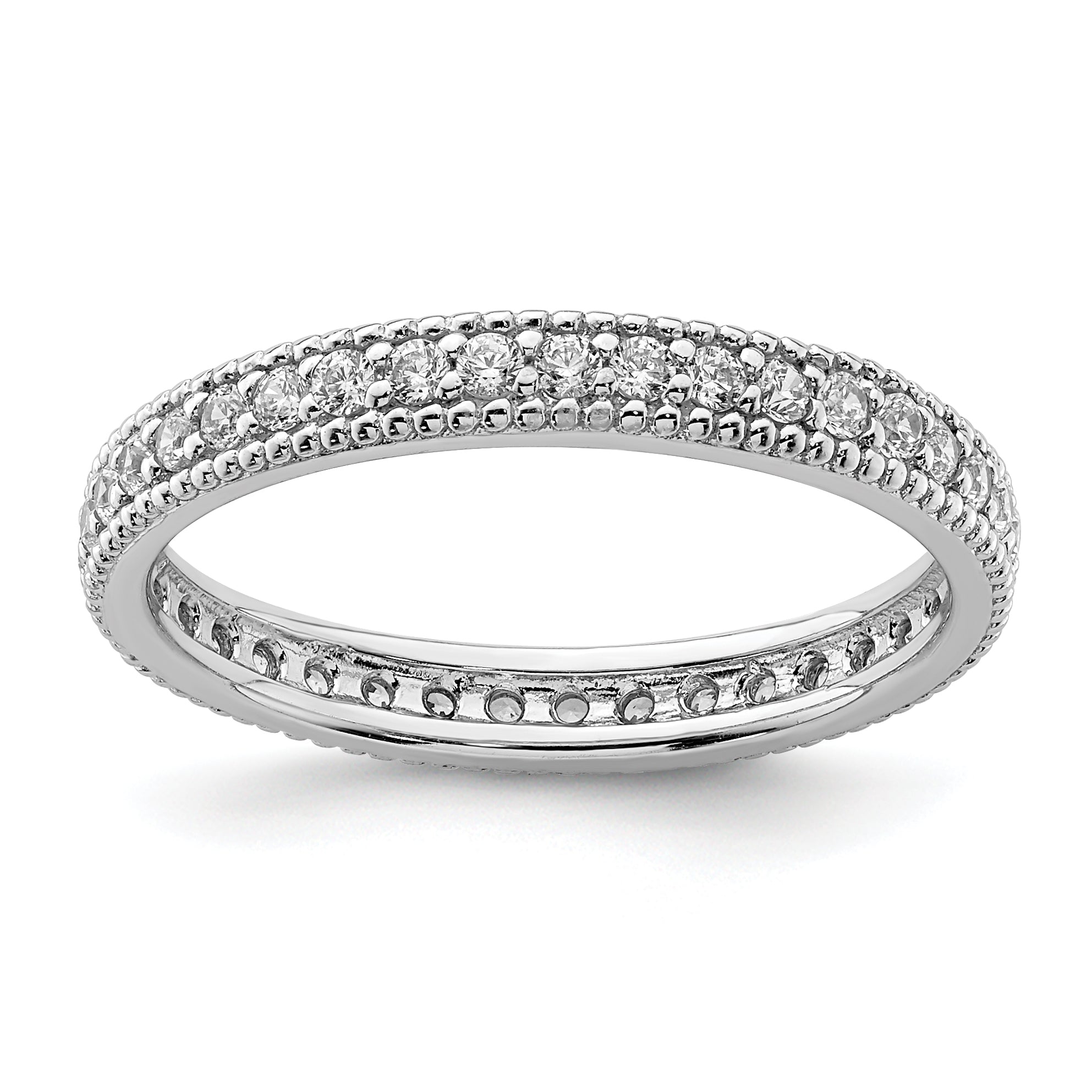 Sterling Silver Rhodium Plated CZ Ring Main image