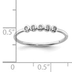 Sterling Silver Rhodium-plated 5-Bezel CZ Ring