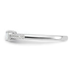 Sterling Silver Rhodium-plated Oval CZ Ring
