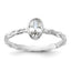 Sterling Silver Rhodium Plated CZ Braided Ring