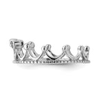 Sterling Silver Rhodium-Plated Cubic Zirconi Crown Ring