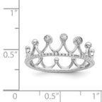 Sterling Silver Rhodium-Plated Cubic Zirconi Crown Ring