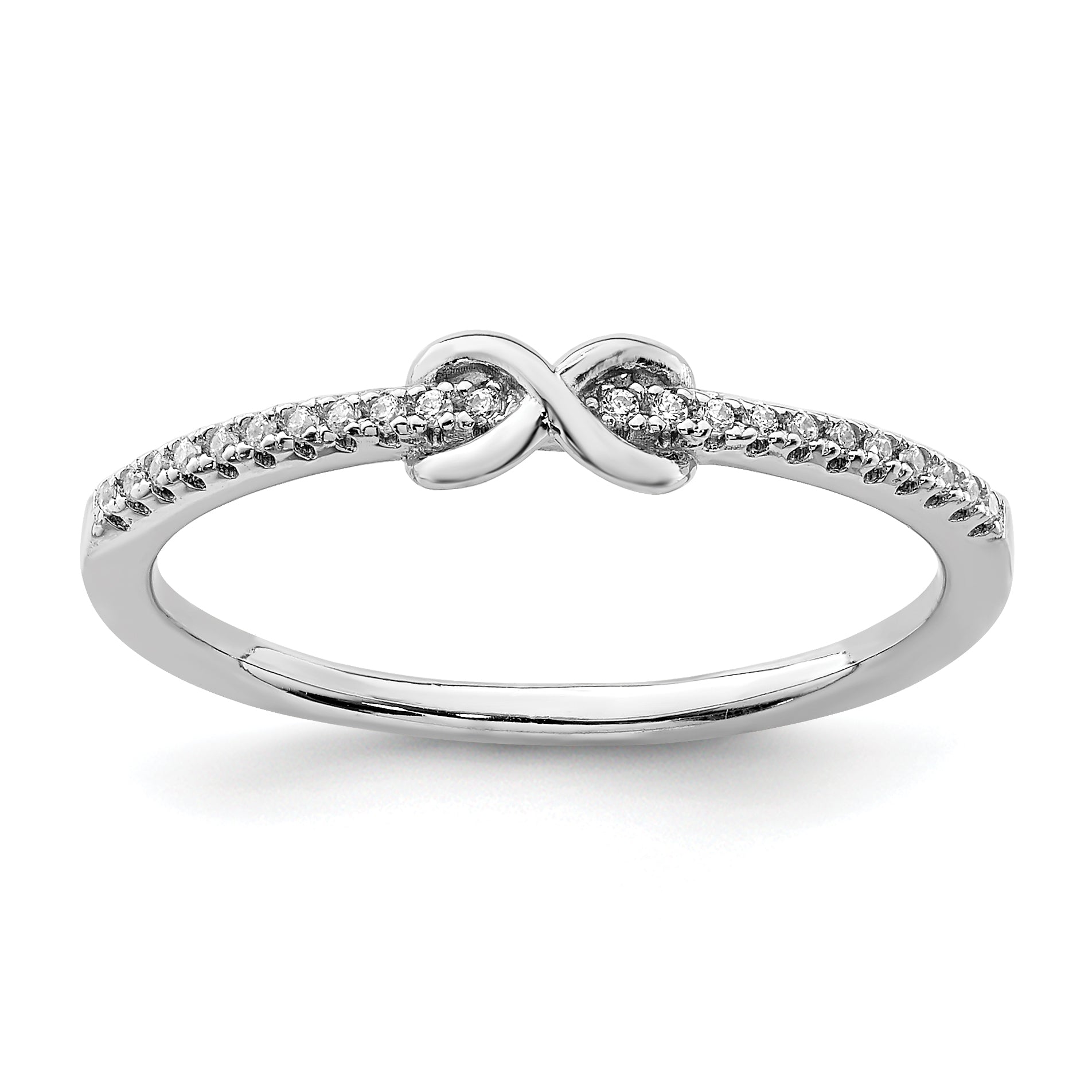 Sterling Silver Rhodium-plated CZ Infinity Ring Main image