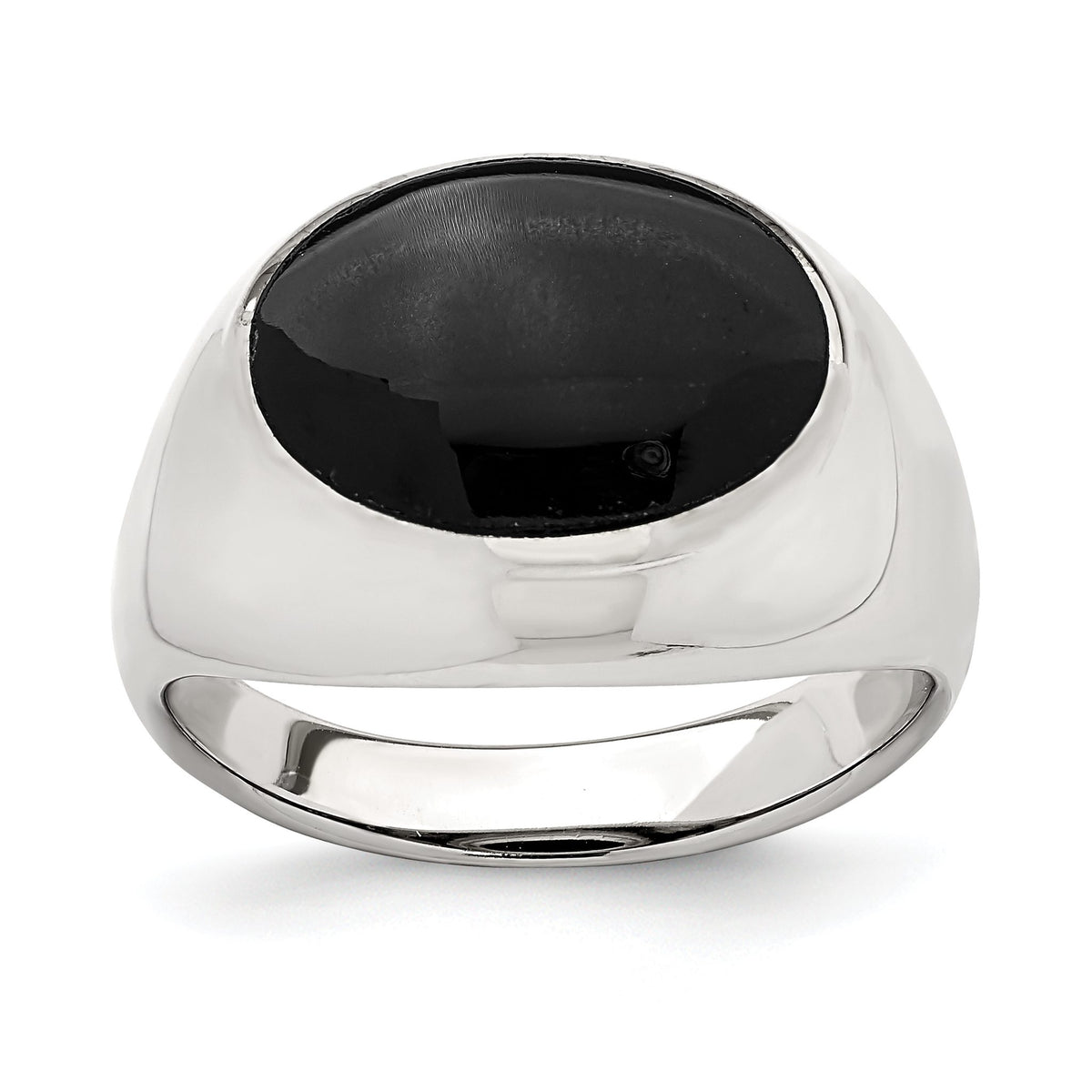 Black Onyx Ring in Sterling Silver, 5mm, Size 6–8 - Sophia Jewelers Main image