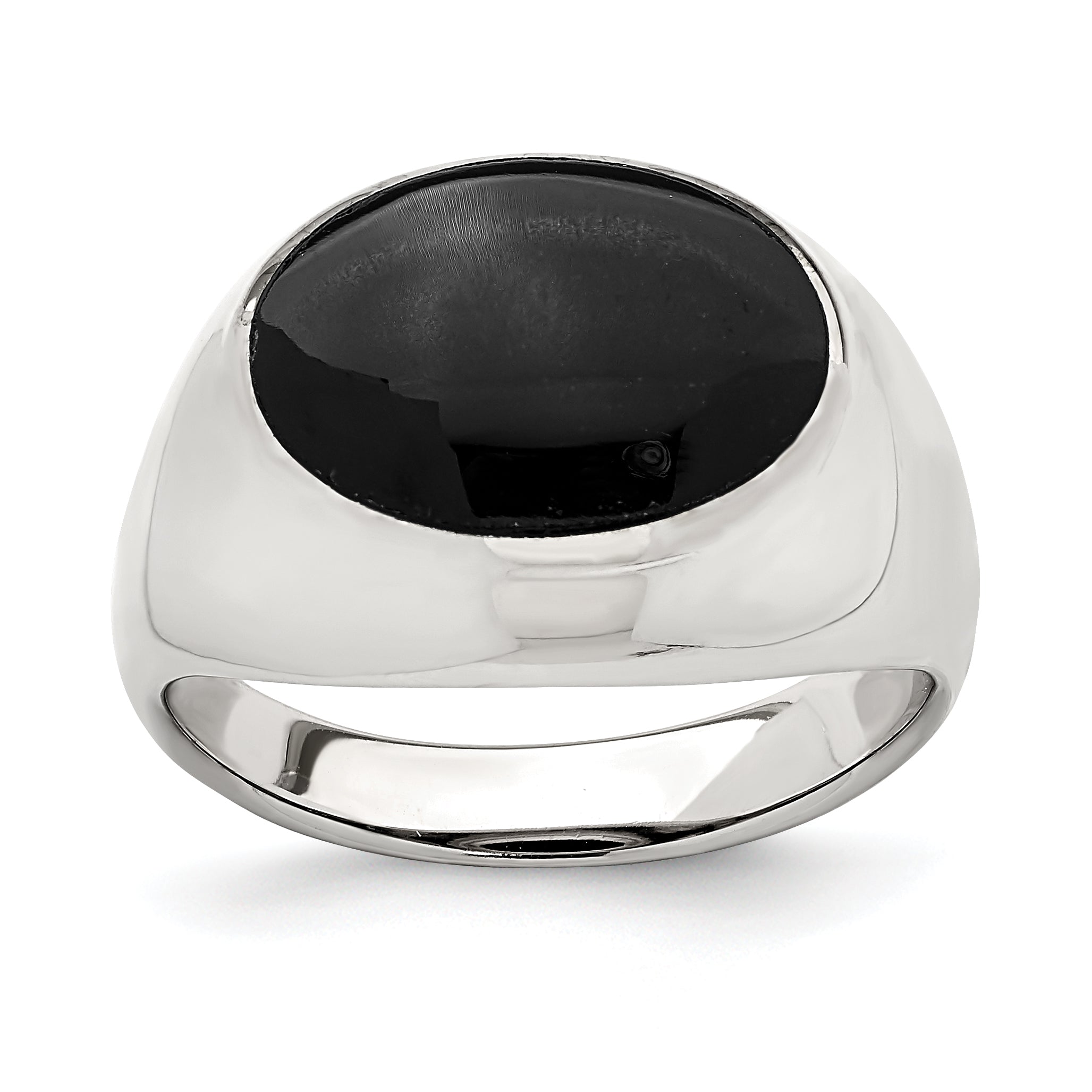 Sterling Silver Polished Black Onyx Ring Main image