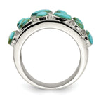 Sterling Silver Synthetic Turquoise Inlay Ring