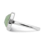 Sterling Silver Rhodium Plated Green CZ Ring