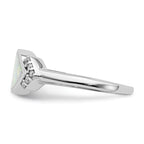Sterling Silver Rhodium-Plated Marquise Lab created Opal & Cubic Zirconi Ring