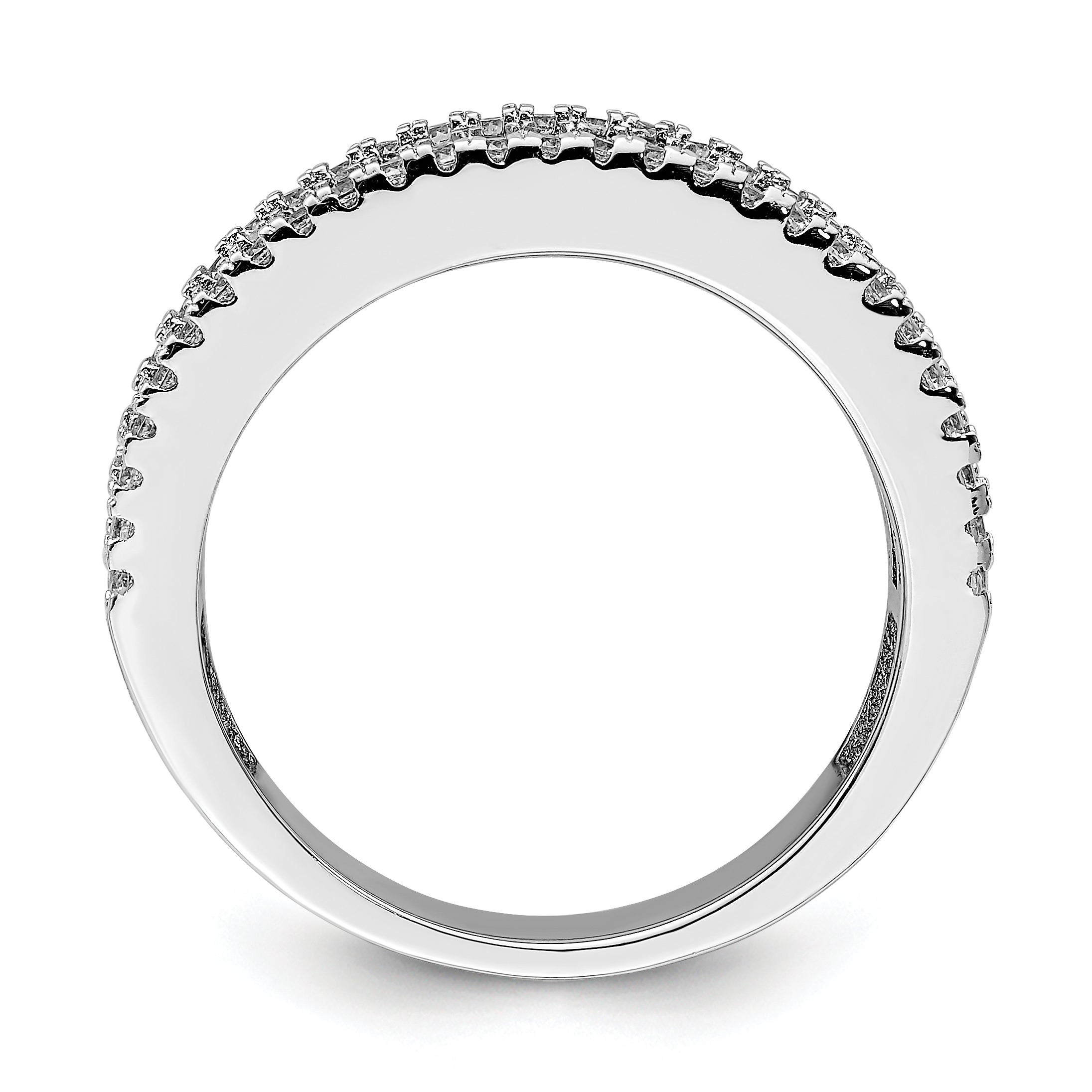 Sterling Silver Rhodium-plated Synthetic Blue Spinel & CZ Ring Secondary image