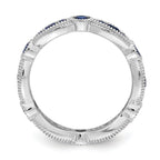 Sterling Silver Rhodium-plated Synthetic Blue Spinel Eternity Band