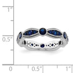 Sterling Silver Rhodium-plated Synthetic Blue Spinel Eternity Band