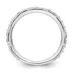 Sterling Silver Rhodium-plated Synthetic Blue Spinel & CZ Ring