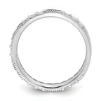 Sterling Silver Rhodium-plated Synthetic Green Spinel & CZ Band