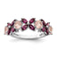 Sterling Silver Rhodium-plated Rose Quartz & Rhodolite Ring