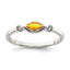 Sterling Silver Rhodium-plated Polished Citrine and White Topaz Ring