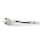 Sterling Silver Rhod-pltd Polished Pink Tourmaline/ White Topaz Ring