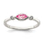 Sterling Silver Rhod-pltd Polished Pink Tourmaline/ White Topaz Ring