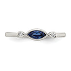 Sterling Silver Rhod-pltd Polished Created Sapphire/White Topaz Ring