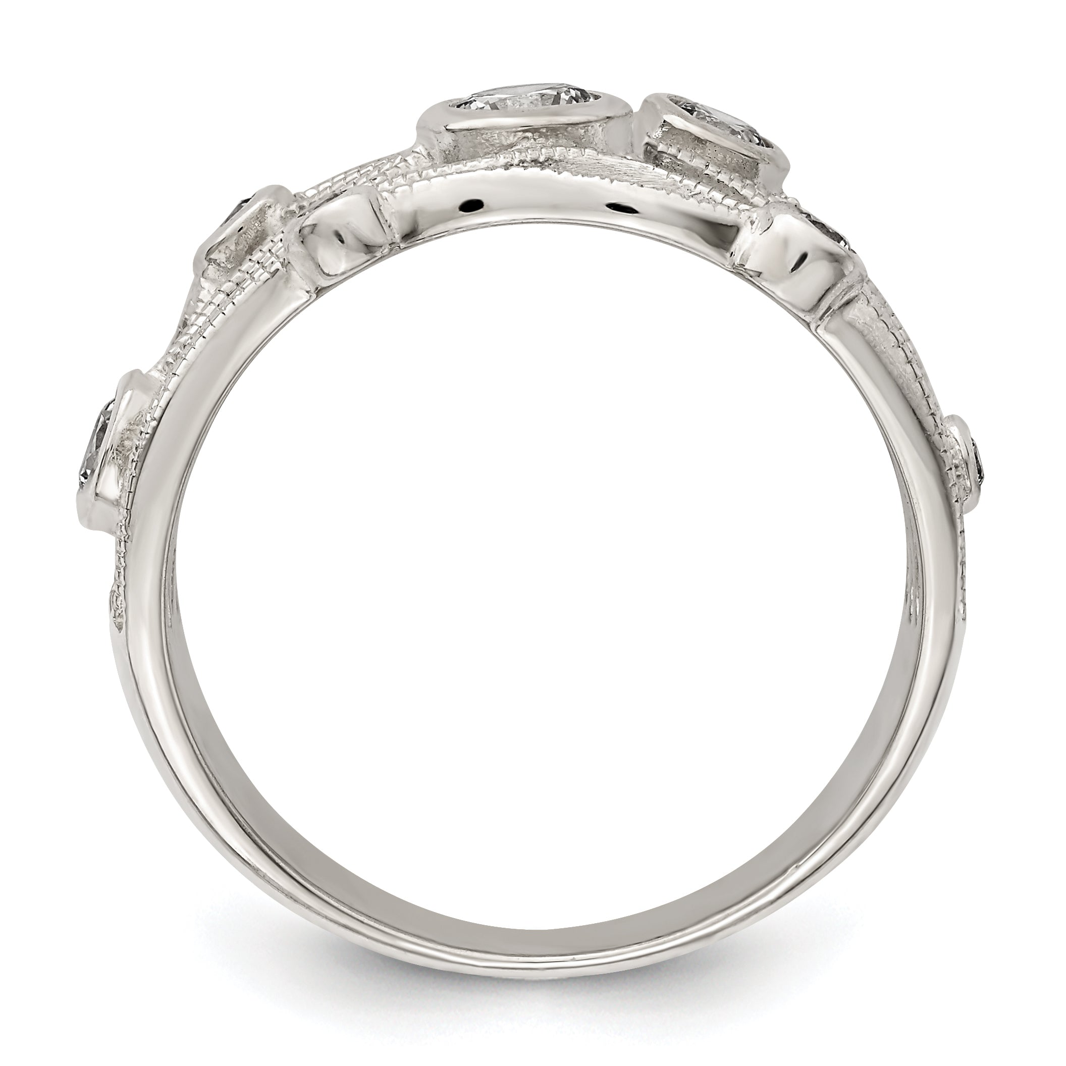 Sterling Silver Fancy CZ Ring Secondary image