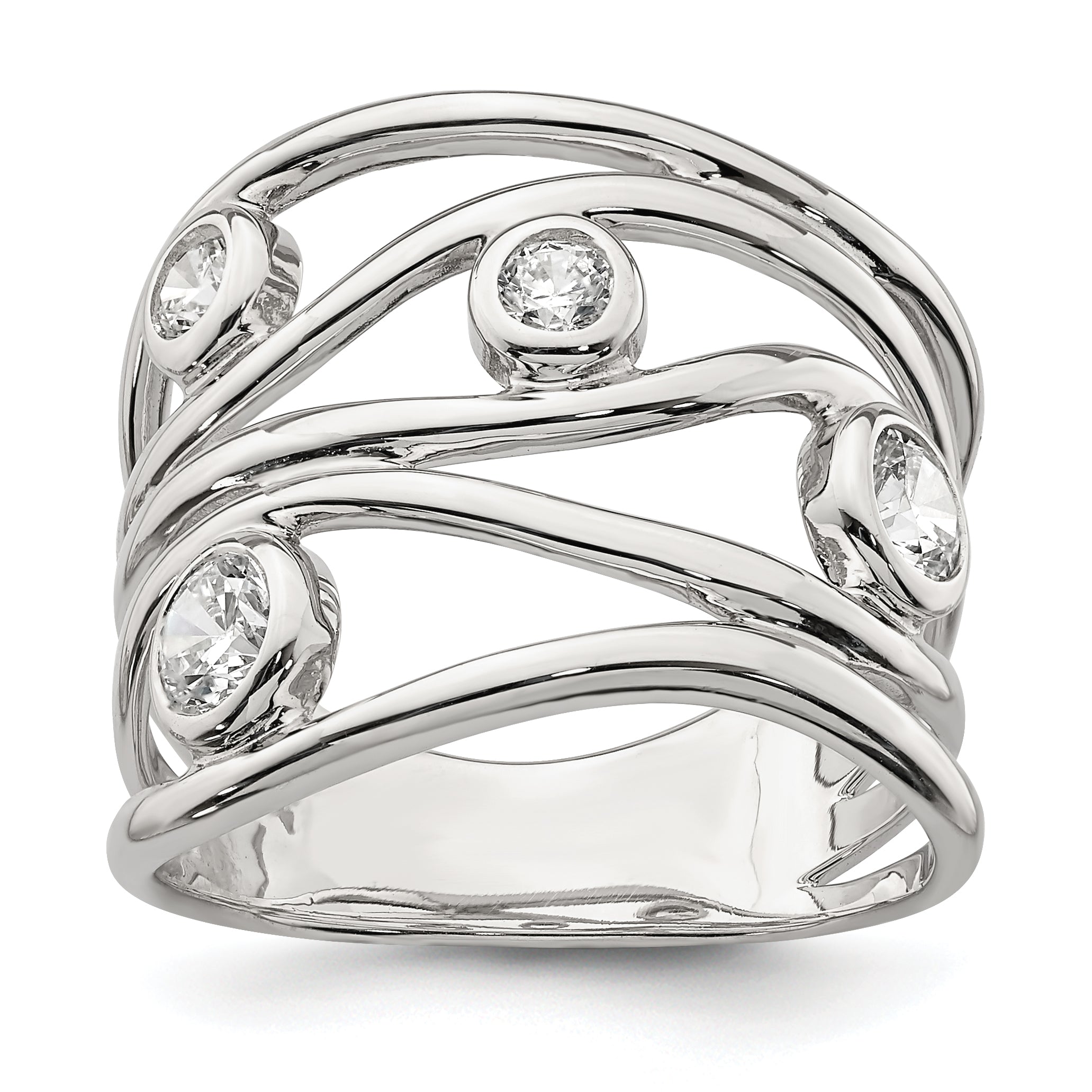 Sterling Silver Fancy CZ Ring Main image