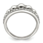 Sterling Silver CZ With Beads Ring