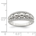 Sterling Silver CZ With Beads Ring