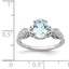 Sterling Silver Rhodium-platedod-plated Polished Blue Topaz and White Cubic Zirconi Ring