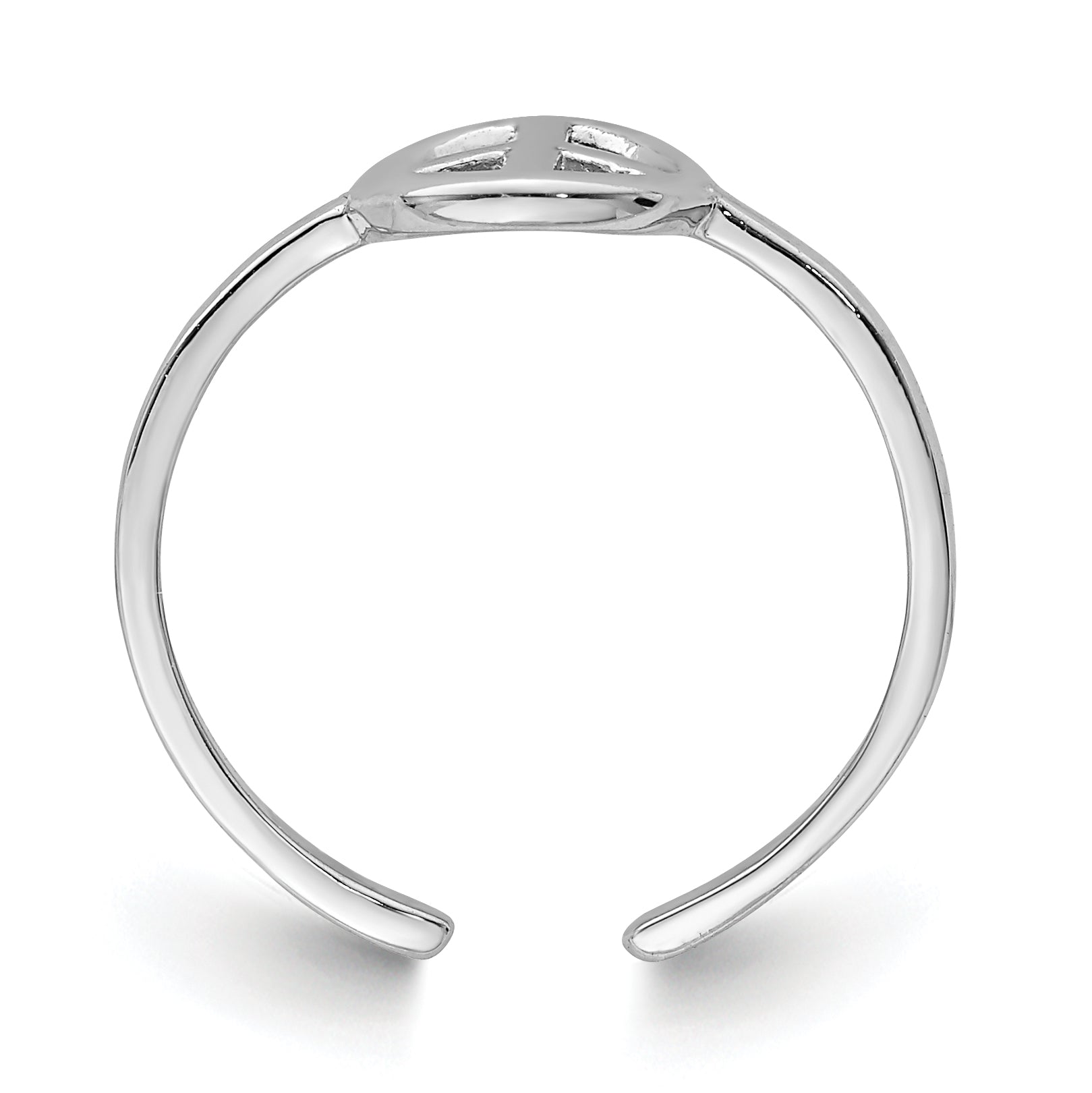 Sterling Silver Rhodium-plated Peace Sign Toe Ring Secondary image