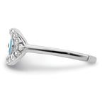 Sterling Silver Rhodium-plated Enameled & CZ Eye Toe Ring