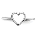 Sterling Silver Rhodium-plated Polished Heart Toe Ring