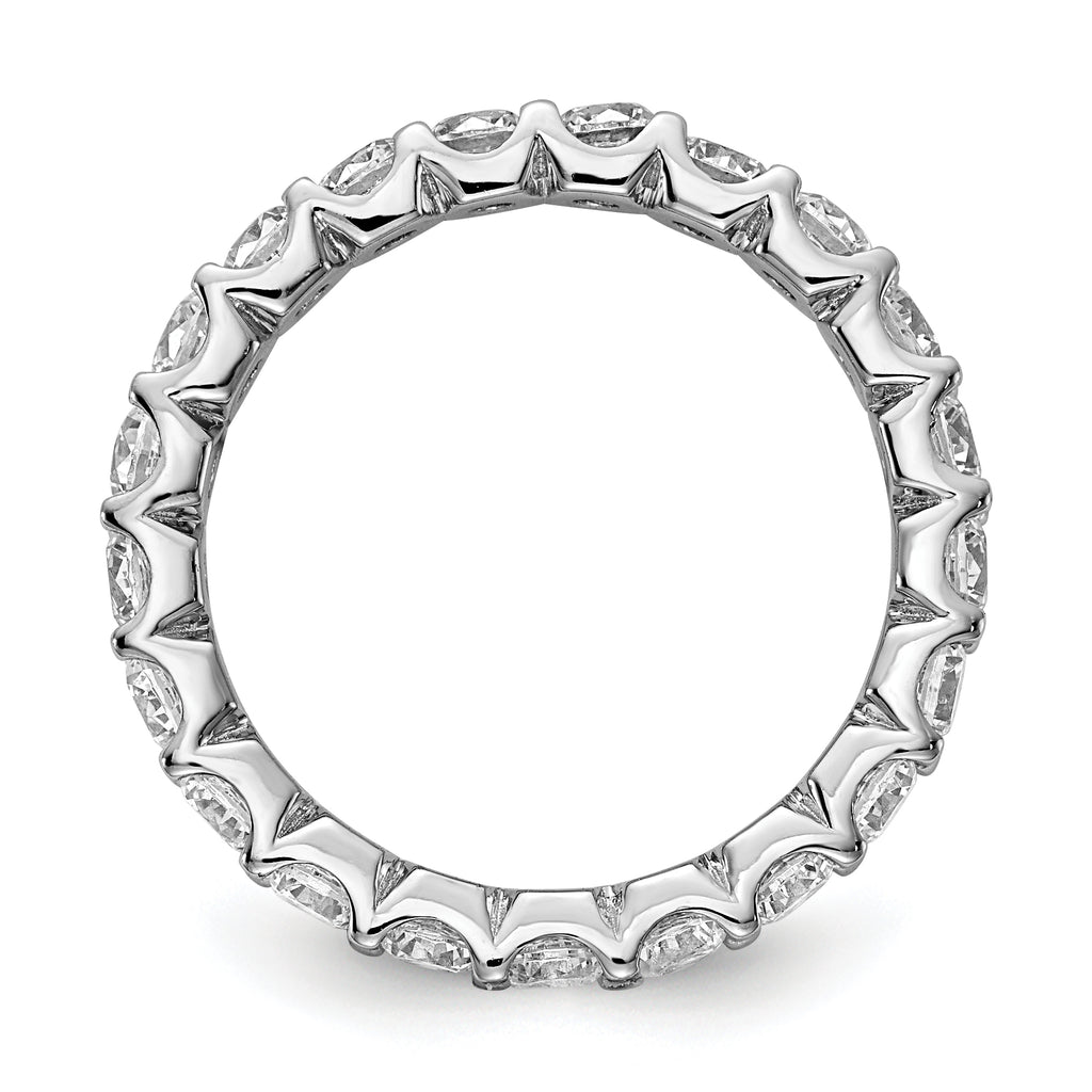 Sterling Shimmer Sterling Silver Rhodium-plated 3mm CZ 23 Stone Eternity Band