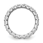Sterling Shimmer Sterling Silver Rhodium-plated 3mm CZ 23 Stone Eternity Band