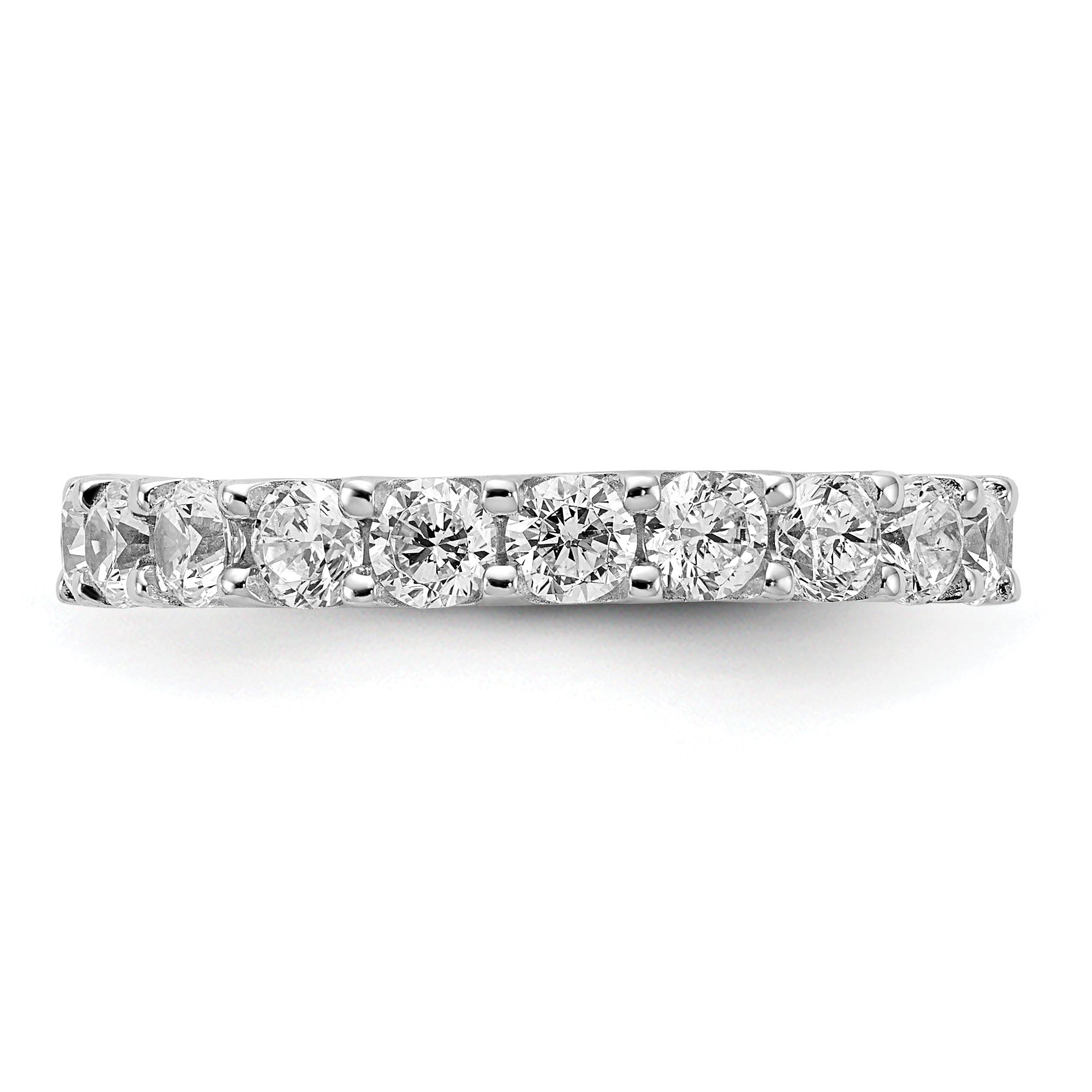 Sterling Shimmer Sterling Silver Rhodium-plated 3mm CZ 23 Stone Eternity Band